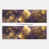 Decoupage Drawer Panel Luxe Diamond Purple Gold ラッピングペーパーシート (正面2)