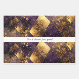 Decoupage Drawer Panel Luxe Diamond Purple Gold ラッピングペーパーシート