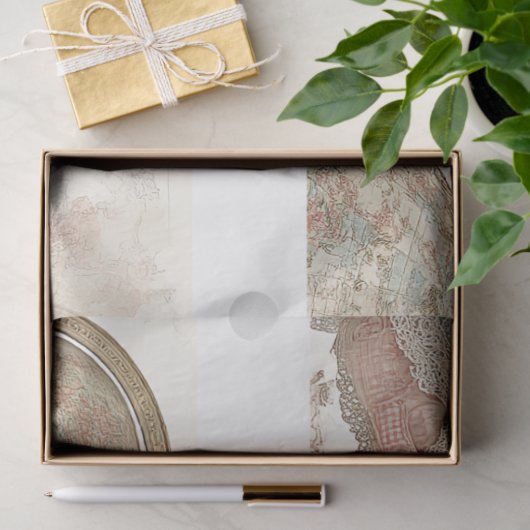 Decoupage Drawer Panel Whimsical Circus Story Book 薄葉紙 (ギフト)