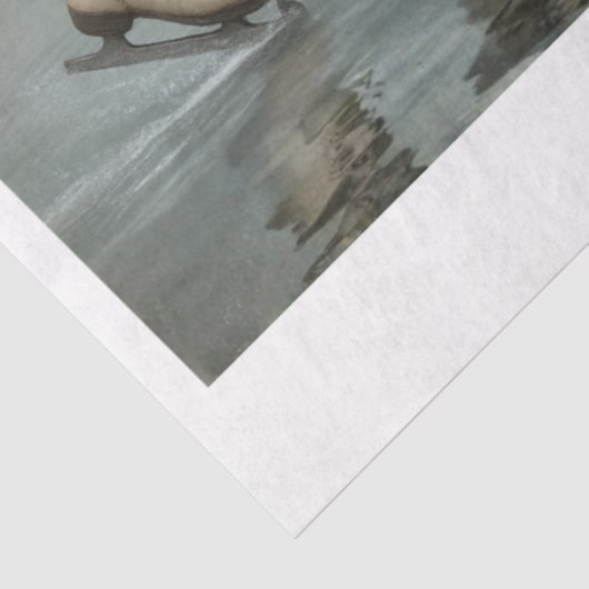 Decoupage Easter Skating Rabbit Duo 11x14 Canvas  薄葉紙 (詳細)