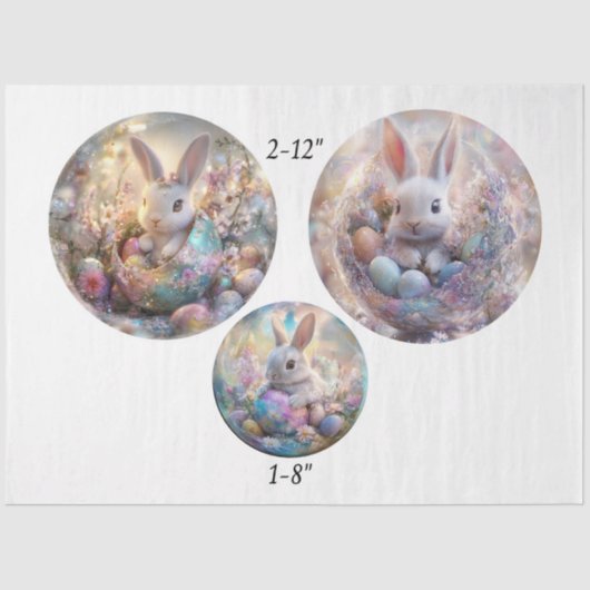 Decoupage Easter Spring 12" & 8" Rounds  薄葉紙 (正面)