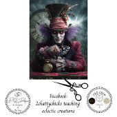 Decoupage Eccentric Timekeeper Fantasy Portrait  薄葉紙