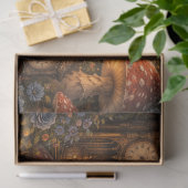 Decoupage Enchanted Mushroom Clock Garden 薄葉紙 (ギフト)