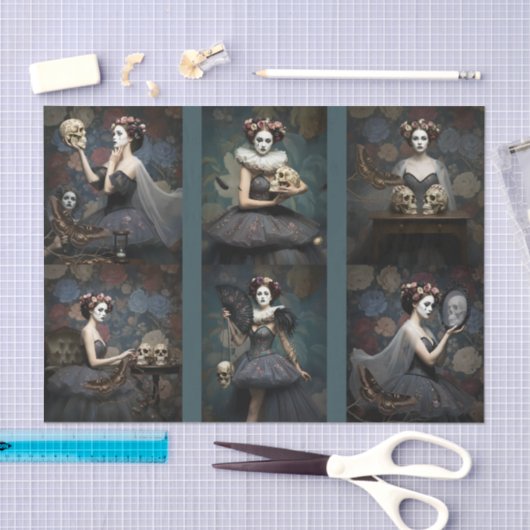 Decoupage/Ephemera Sheet Vitnage Gothic Style Seid 薄葉紙 (クラフト)