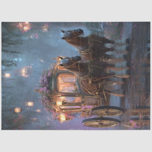 Decoupage Fairytale on Carriage On Wheels Dream 薄葉紙 (正面)