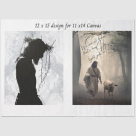 Decoupage Faith Based Jesus 11x14 Canvas 薄葉紙