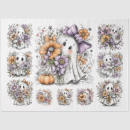 Decoupage Fall Floral Ghosts - Multiple sizes 薄葉紙