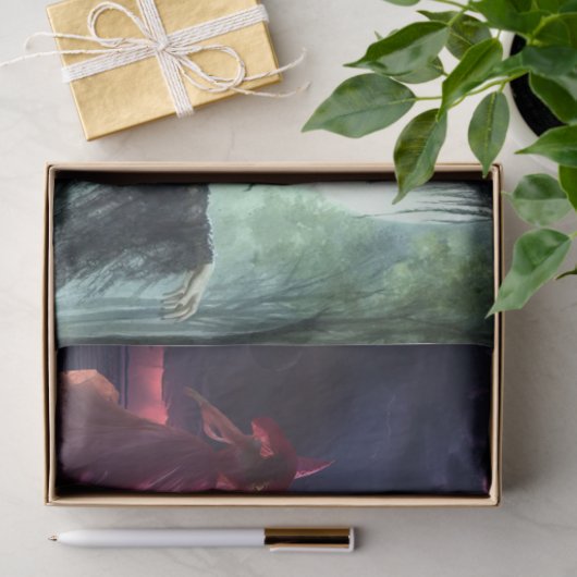 Decoupage Fantasy Dancing Witches 11x14 Canvas 薄葉紙 (ギフト)