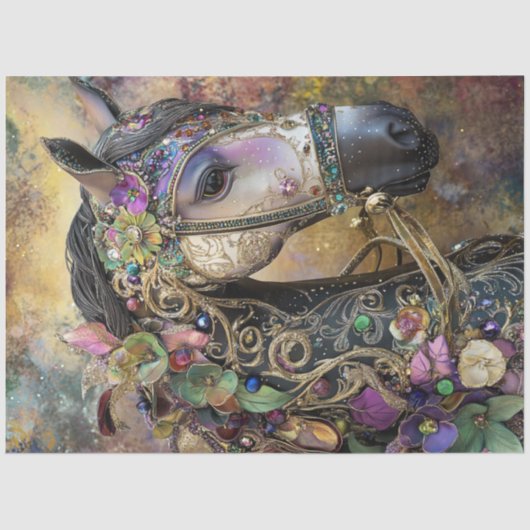 Decoupage Fantasy Royal Mane Horse Portrait 薄葉紙 (正面)