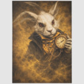 Decoupage Fantasy White Rabbit Timekeeper Art 薄葉紙 (正面)