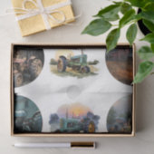 Decoupage Farm Life 4" Coaster Set Rustic  薄葉紙 (ギフト)