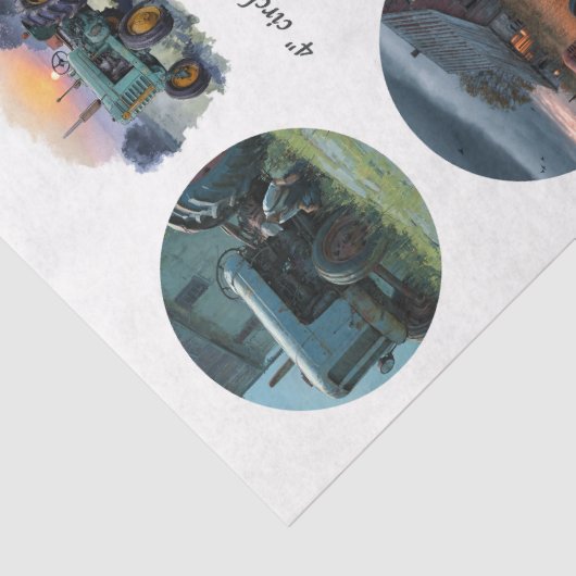 Decoupage Farm Life 4" Coaster Set Rustic  薄葉紙 (詳細)