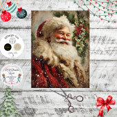 Decoupage Festive Santa Claus Holly Tree 薄葉紙
