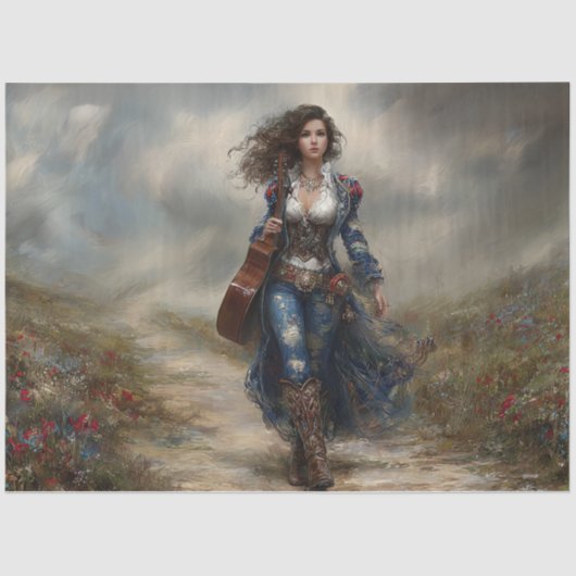 Decoupage Fields of Melody Country Singer  薄葉紙 (正面)