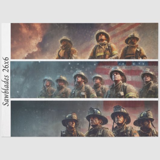 Decoupage Firefighter Tribute Handsaws  薄葉紙 (正面)