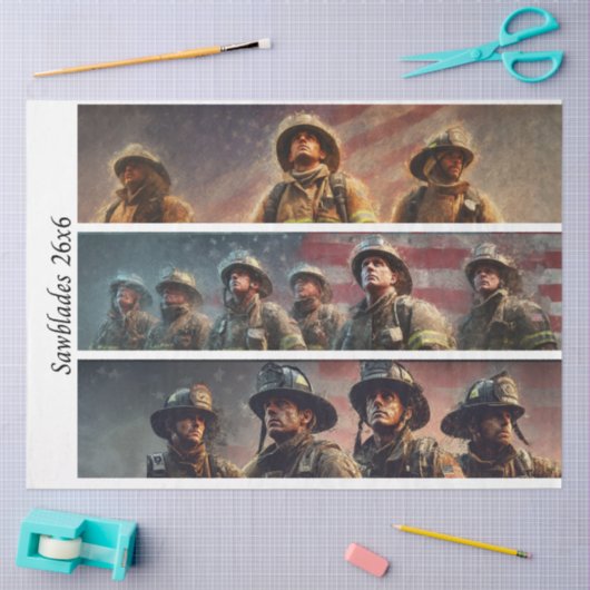 Decoupage Firefighter Tribute Handsaws  薄葉紙 (クラフト)