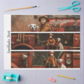 Decoupage Firefighter Truck Kid Dalmatian Handsaw 薄葉紙 (クラフト)