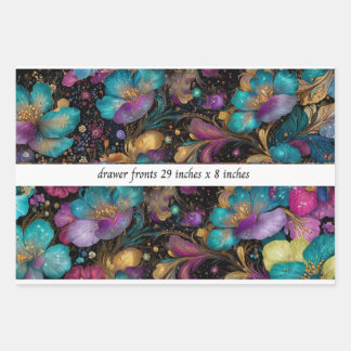 Decoupage Floral Drawer Front 29x8 Purple Gold ラッピングペーパーシート