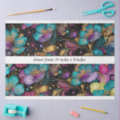 Decoupage Floral Drawer Front 29x8 Purple Gold 薄葉紙 (クラフト)