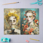 Decoupage Floral Woman 薄葉紙 (クラフト)