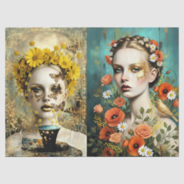 Decoupage Floral Woman 薄葉紙