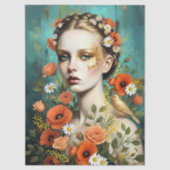 Decoupage Floral Woman 薄葉紙 (正面)