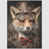 Decoupage French Canadian Steampunk Fox KOBI  薄葉紙 (正面)