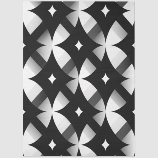 Decoupage Geometric Black White Abstract Pattern 薄葉紙 (正面)