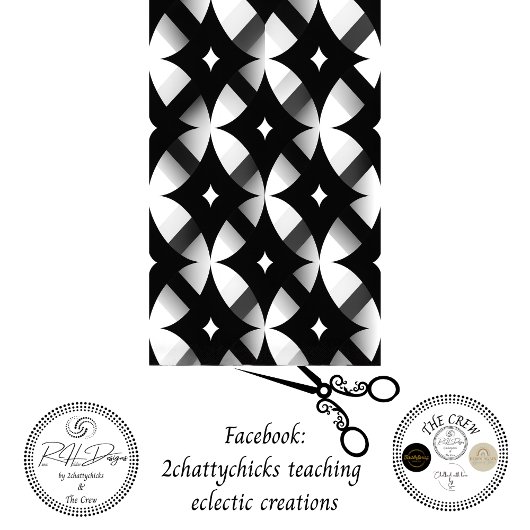 Decoupage Geometric Black White Abstract Pattern  薄葉紙