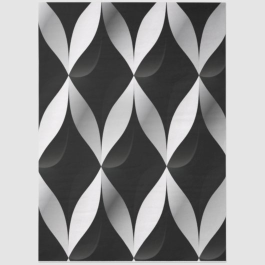 Decoupage Geometric Black White Patterns Contrast  薄葉紙 (正面)