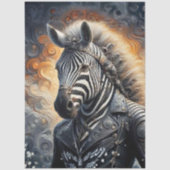Decoupage Glowing Zebra Guardian Art 薄葉紙 (正面)