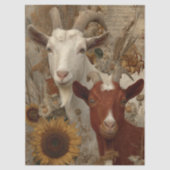 Decoupage Goat Rustic Farm 18x24 Canvas  薄葉紙 (正面)