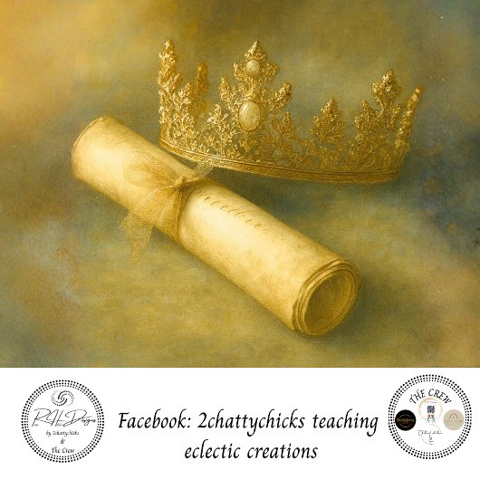 Decoupage Golden Crown Parchment Scroll 薄葉紙