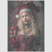 Decoupage Gothic Christmas Good Witch in Red 薄葉紙 (正面)