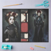 Decoupage Gothic Rose Queen – Dark Romantic Art 薄葉紙 (クラフト)