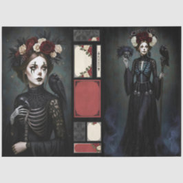 Decoupage Gothic Rose Queen – Dark Romantic Art  薄葉紙