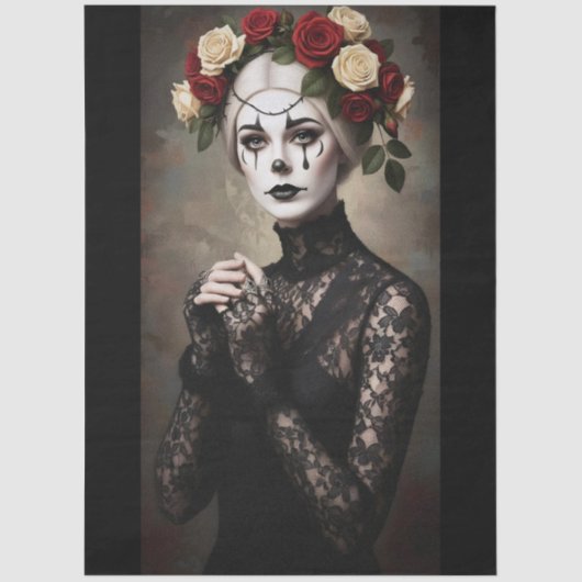 Decoupage Gothic Rose Queen – Dark Romantic Art  薄葉紙 (正面)