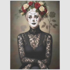 Decoupage Gothic Rose Queen – Dark Romantic Art  薄葉紙
