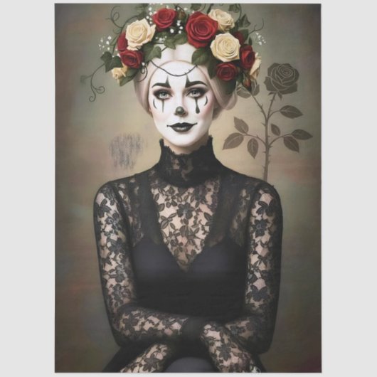 Decoupage Gothic Rose Queen – Dark Romantic Art  薄葉紙 (正面)