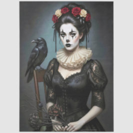 Decoupage Gothic Rose Queen – Dark Romantic Art  薄葉紙