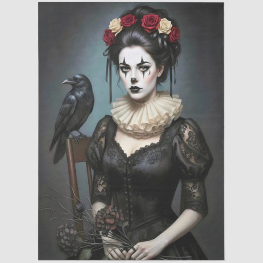 Decoupage Gothic Rose Queen – Dark Romantic Art  薄葉紙 (正面)