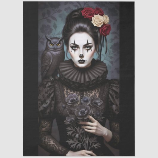 Decoupage Gothic Rose Queen – Dark Romantic Art  薄葉紙 (正面)