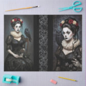 Decoupage Gothic Rose Queen – Dark Romantic Art  薄葉紙 (クラフト)