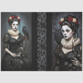 Decoupage Gothic Rose Queen – Dark Romantic Art  薄葉紙
