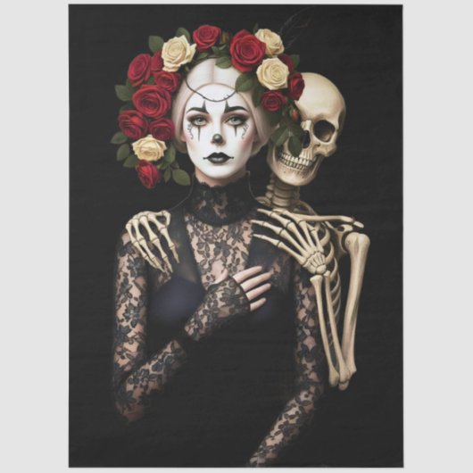 Decoupage Gothic Rose Queen – Dark Romantic Art  薄葉紙 (正面)