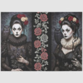 Decoupage Gothic Rose Queen – Dark Romantic Art  薄葉紙 (正面)