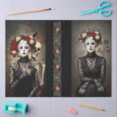 Decoupage Gothic Rose Queen – Dark Romantic Art  薄葉紙 (クラフト)