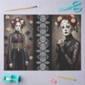 Decoupage Gothic Rose Queen – Dark Romantic Art 薄葉紙 (クラフト)