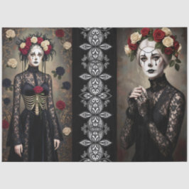 Decoupage Gothic Rose Queen – Dark Romantic Art  薄葉紙