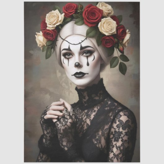 Decoupage Gothic Rose Queen – Dark Romantic Art  薄葉紙 (正面)